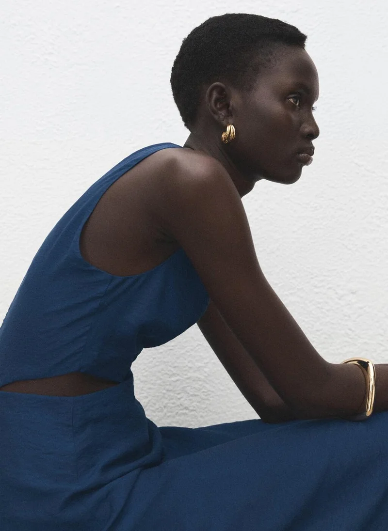 MANGO Crinkled-effect dress with cut-out